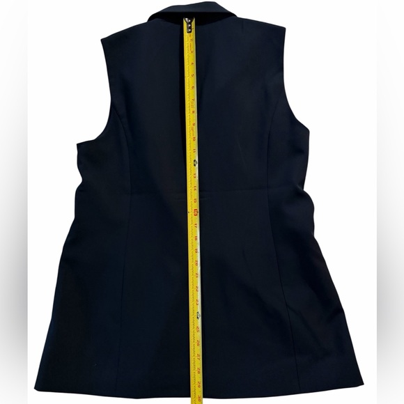 Joie Navy Blue Tailored Vest Sleeveless Blazer Longline Notched Lapel Size 8 NWT - Picture 12 of 13
